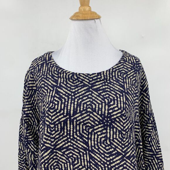Soft Surroundings Blouse Womens M Medium Monaco Blue Button Up Back Tunic Top - Picture 3 of 12